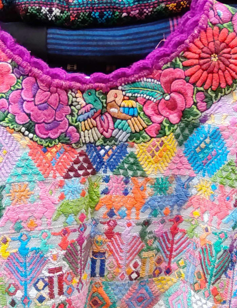 Multicolor on Pink Cobán Huipil #9-262