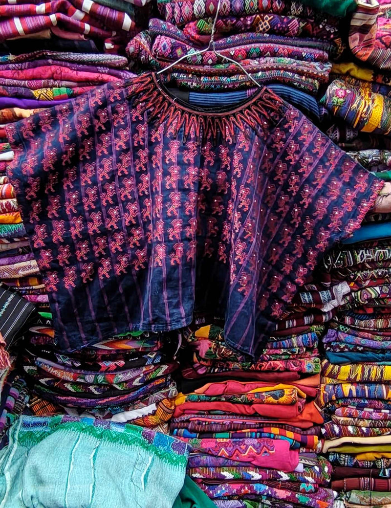 Indigo and Pink Nahualá Huipil #9-263