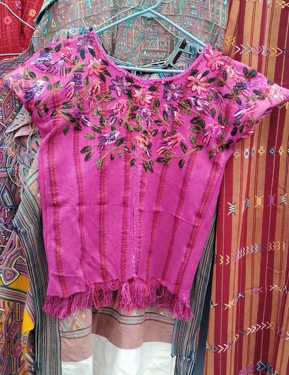 Pink birds Santiago Huipil #9-273