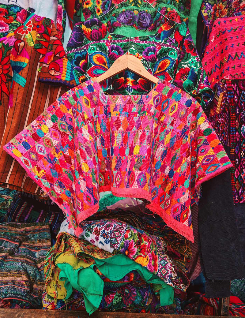 Pink and Red Cobán Huipil #9-299