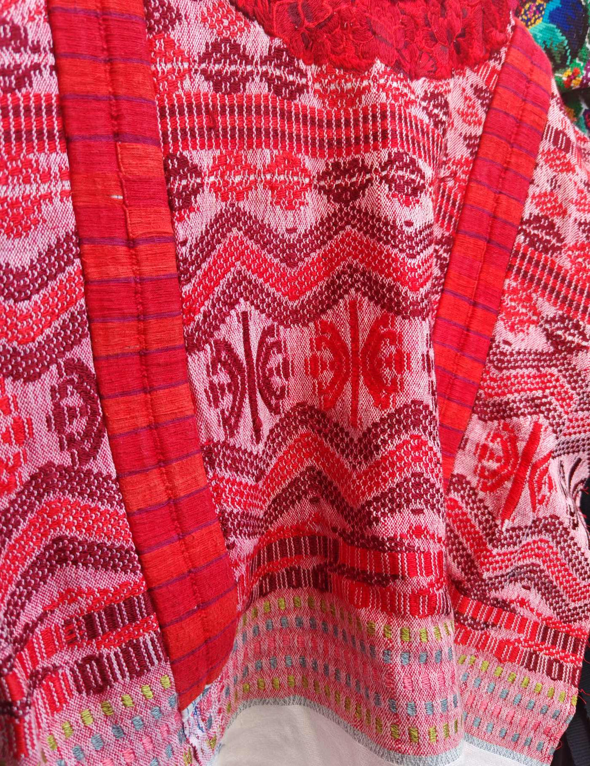 Red Geometric Xela Huipil #9-309