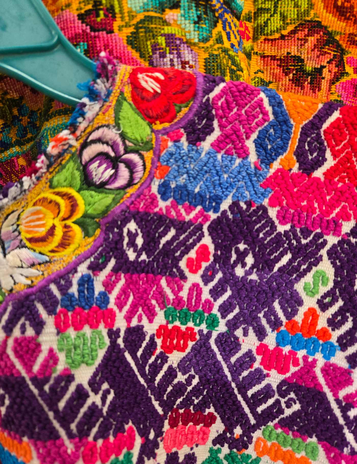 Eggplant and White Sacatepéquez Huipil #9-325