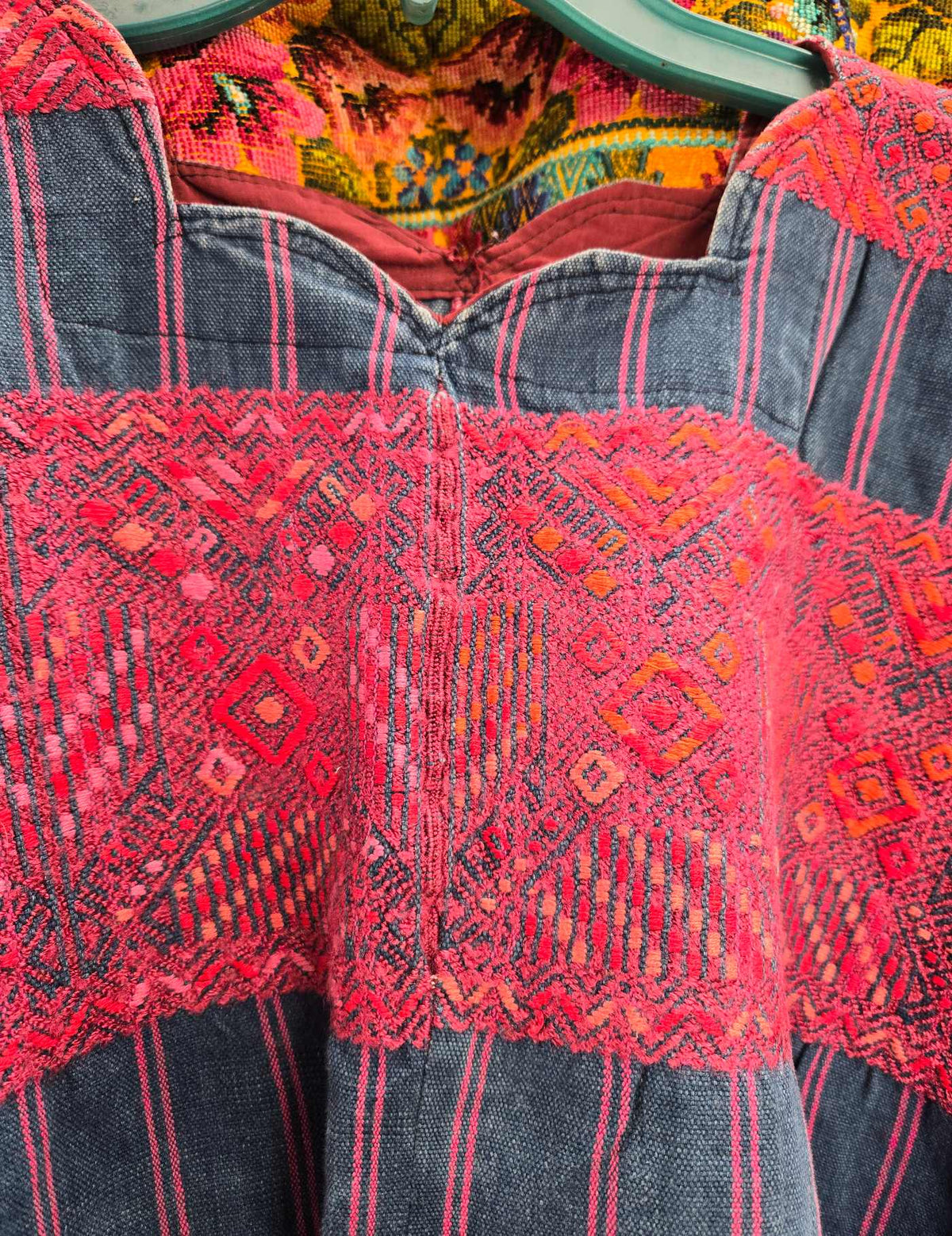 Indigo and Red Nahualá Huipil #9-353