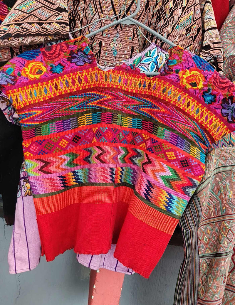 Multicoloured on Red Aguas Calientes Huipil #9-371