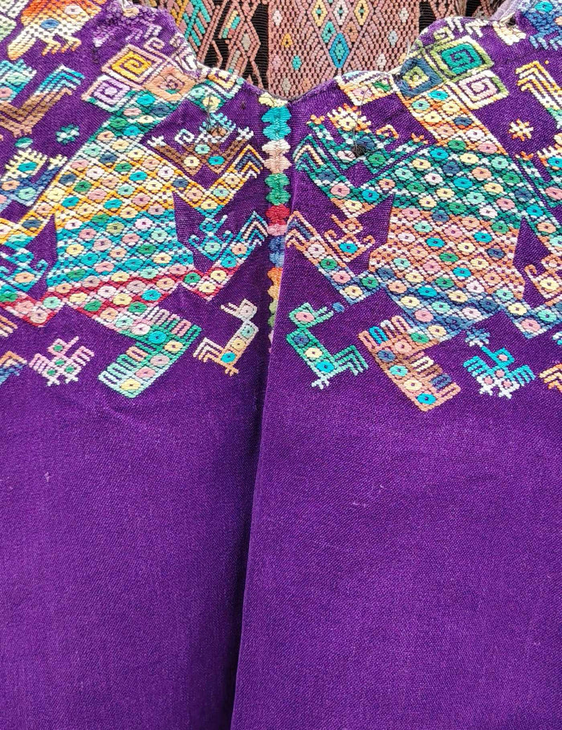 Purple with Lizards Nahualá Huipil #9-373