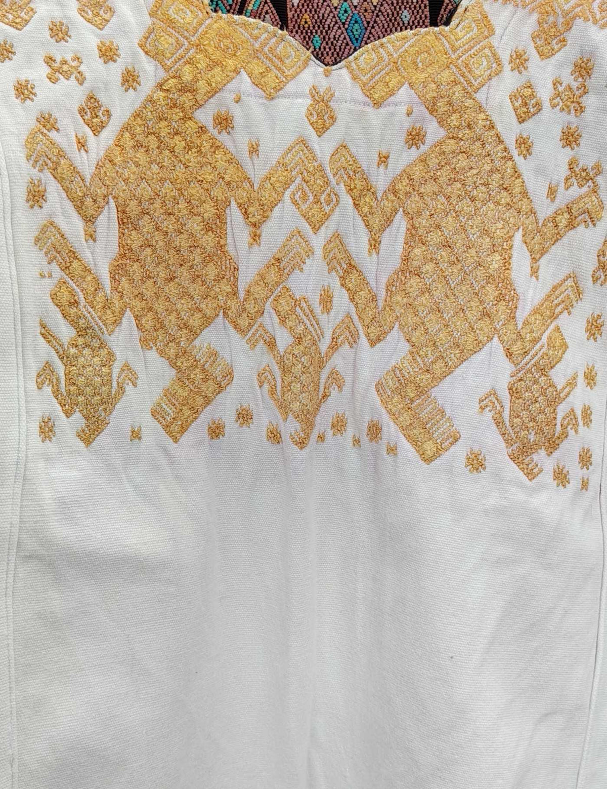 White and Gold Nahualá Huipil #9-384