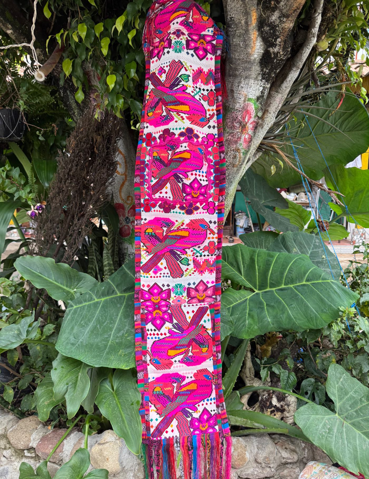 Pink Parrots Chichicastenango Tzute #9-405