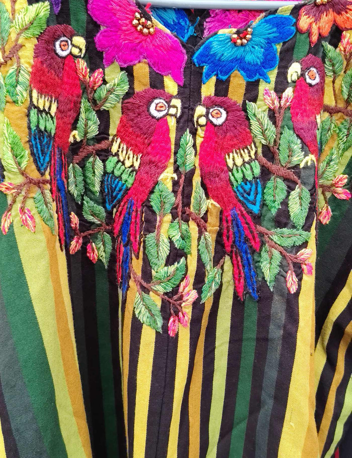 Red Parrots Santiago Huipil #9-416
