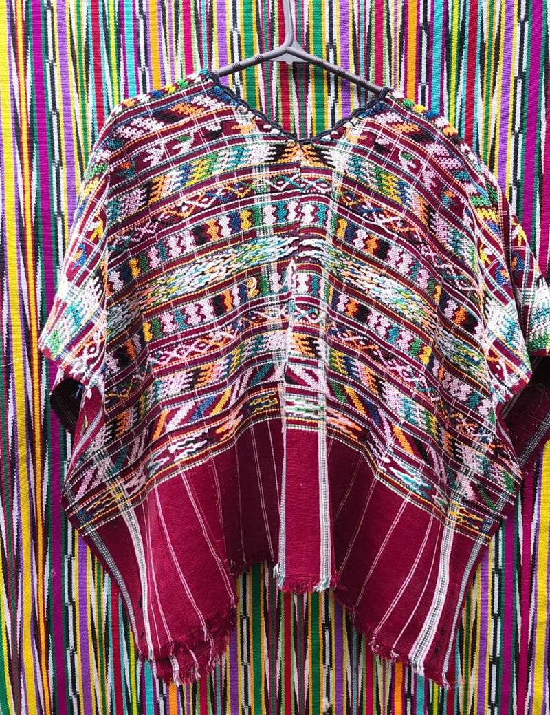 Multicoloured on Red Patzicía Huipil #9-447