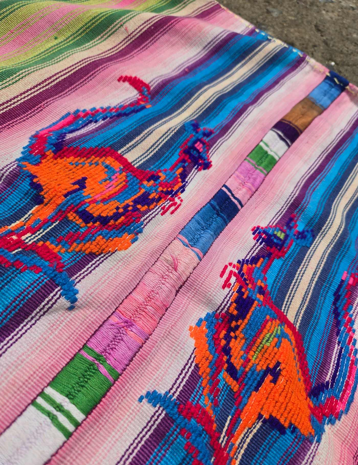 Pink and Blue Chichicastenango Tzute #9-454