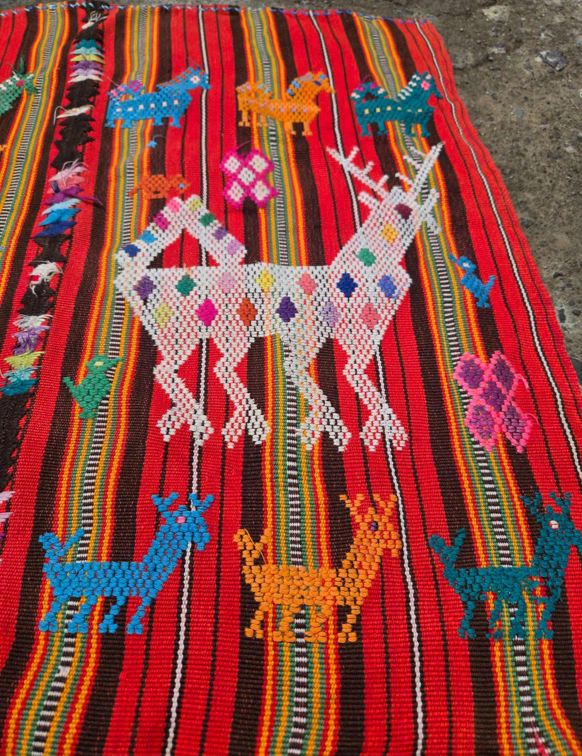 Bright Red Chichicastenango Tzute #9-457