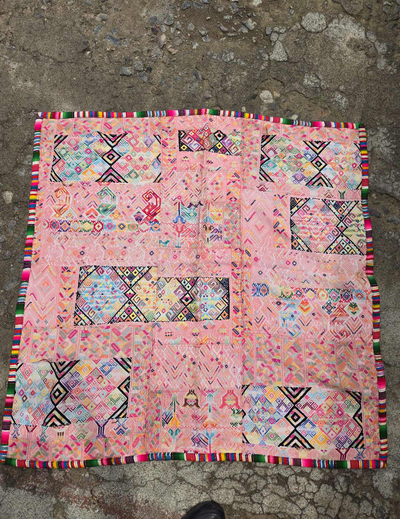 Small Pink Tablecloth Nahualá Tzute #9-462