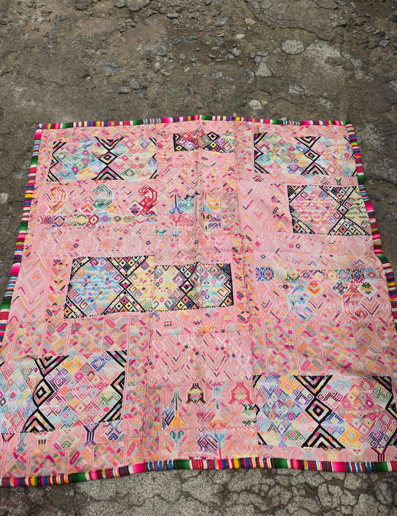 Small Pink Tablecloth Nahualá Tzute #9-462