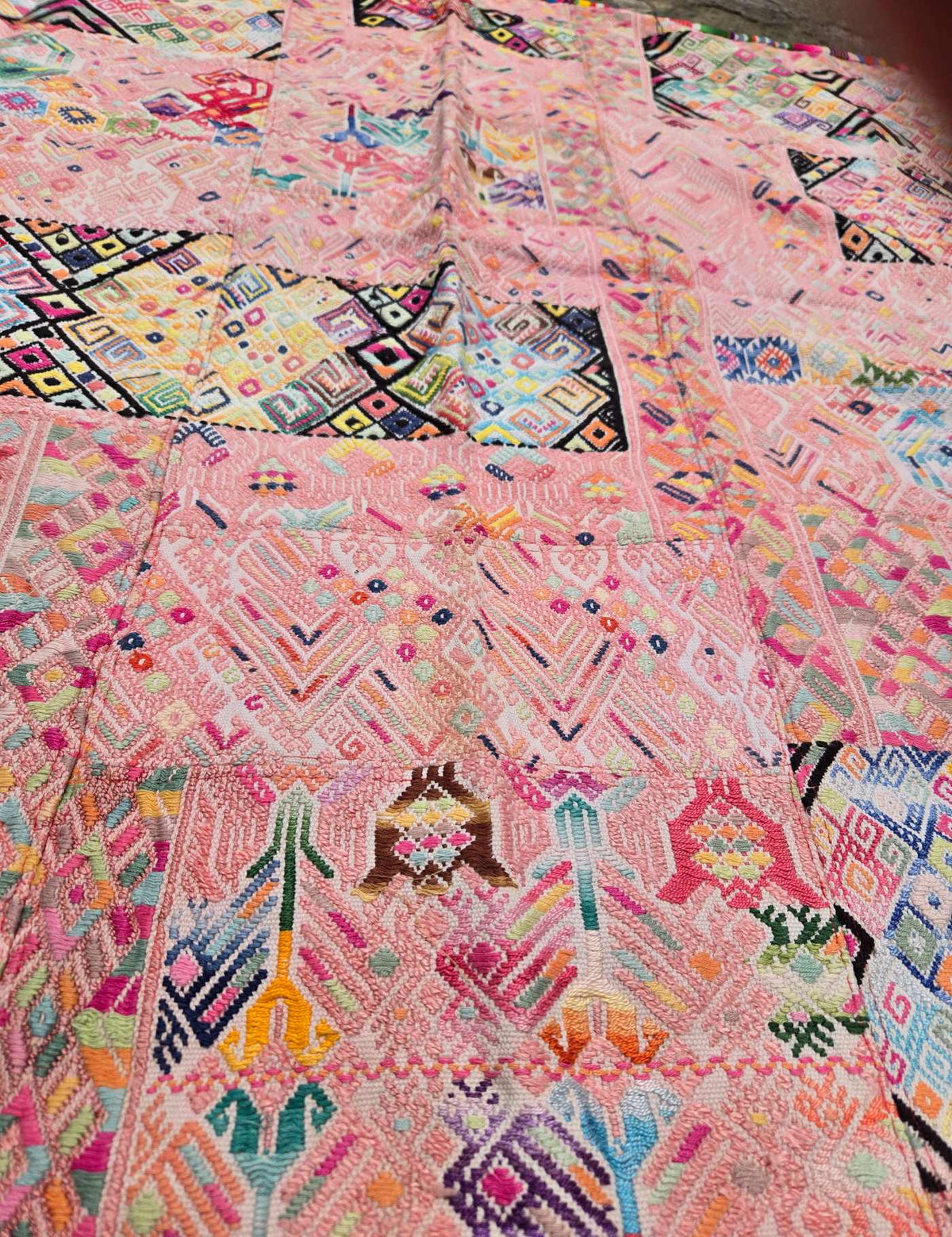 Small Pink Tablecloth Nahualá Tzute #9-462