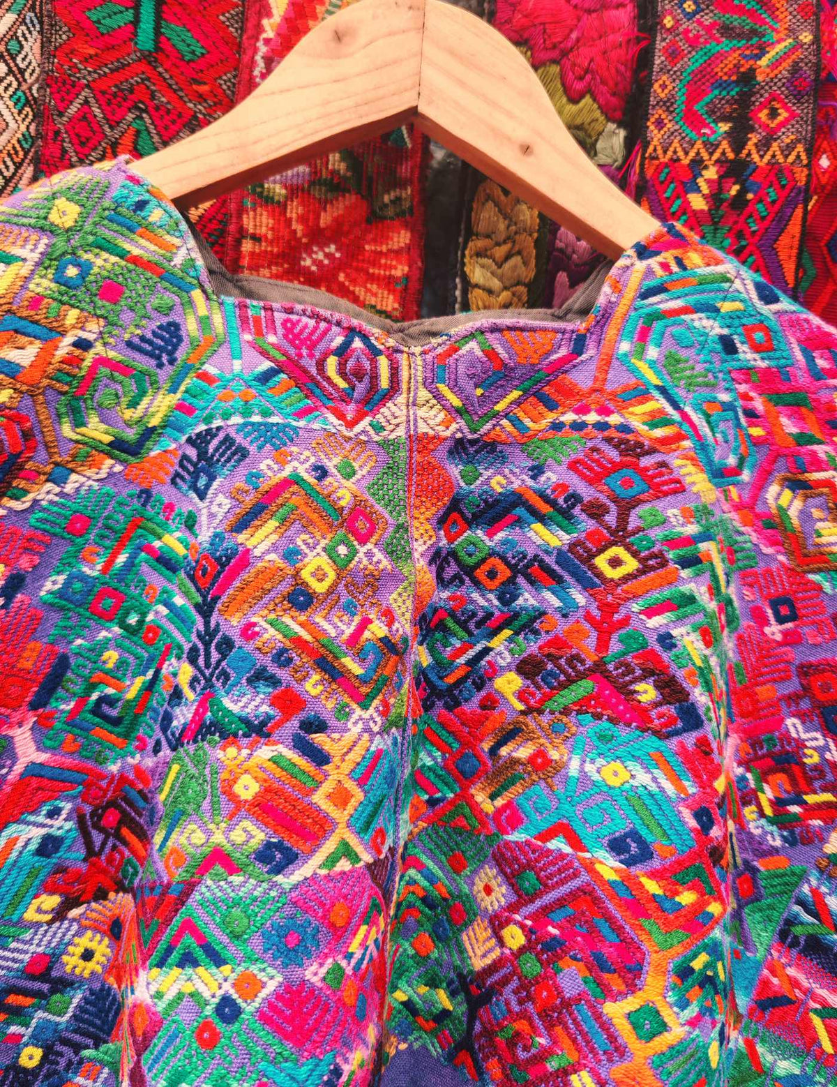 Lilac Geometric Nahualá Huipil #9-468