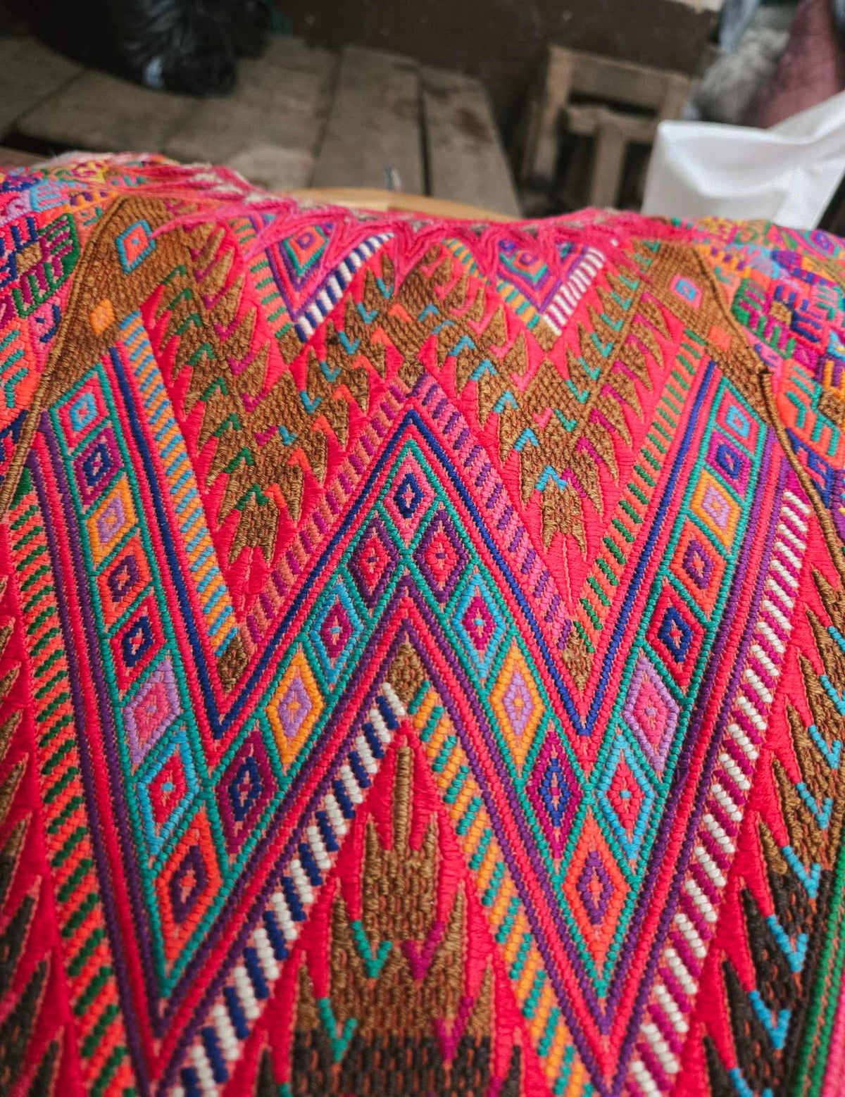 Geometrics on Melon Chichicastenango Huipil #9-478