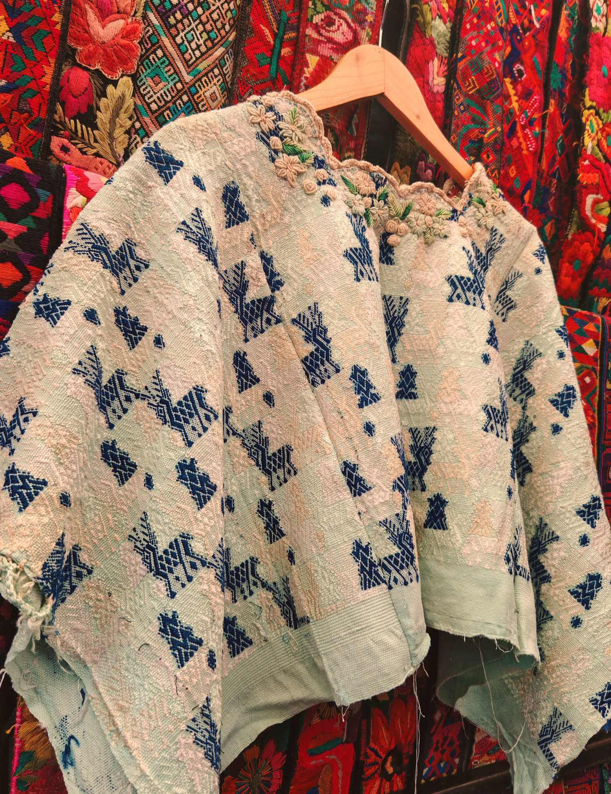Blush and Blue Cobán Huipil #9-481