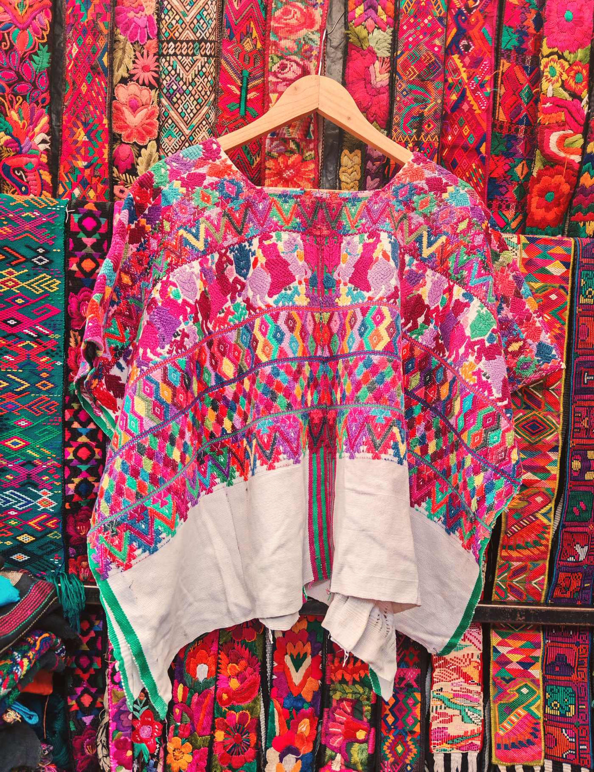 Colourful Pink Sacatepéquez Huipil #9-483