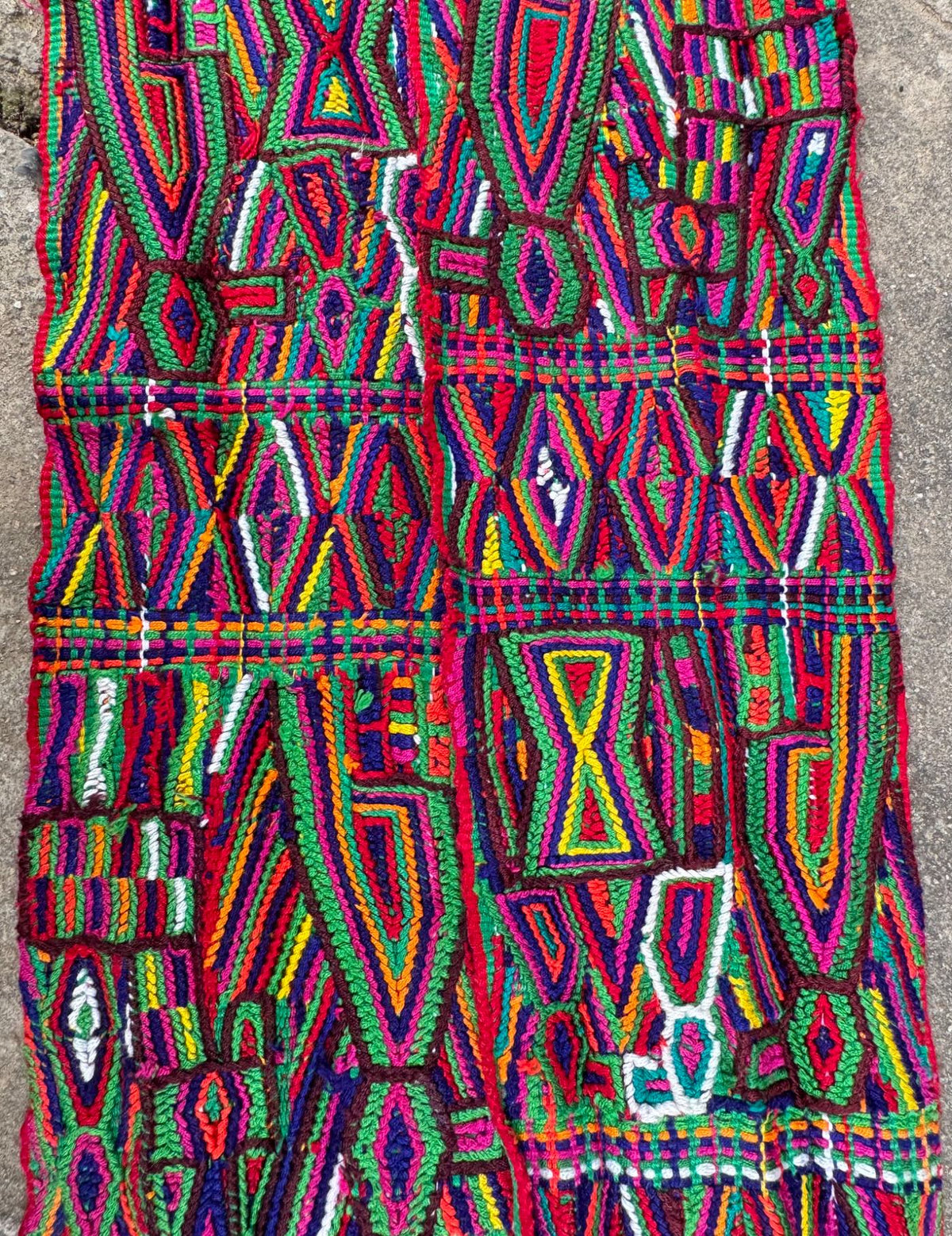 Green striped brocade Nebaj Tocoyal #9-487