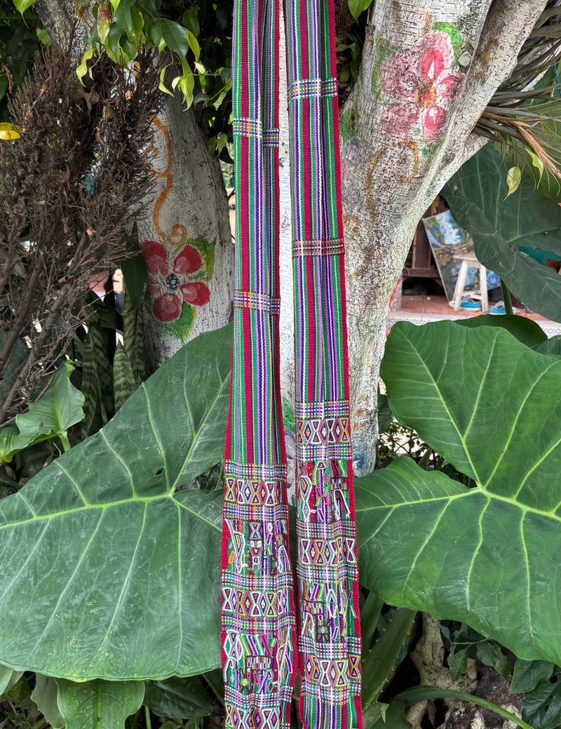 Green and red striped brocade Nebaj Tocoyal #9-488