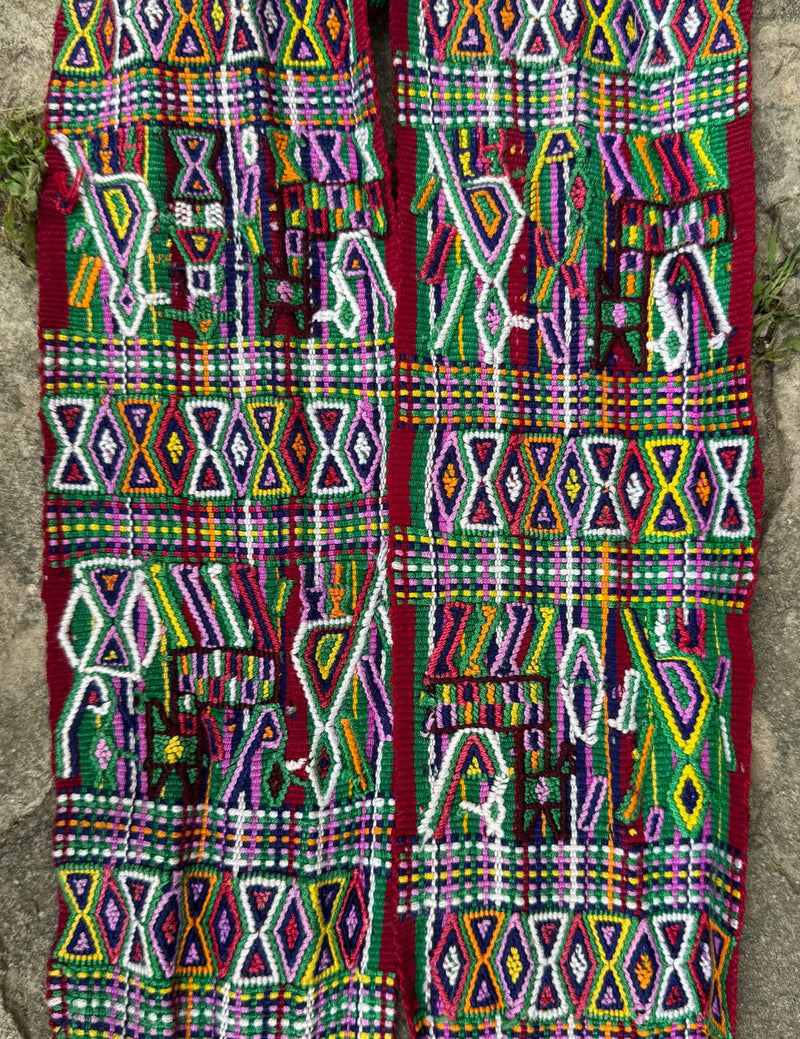 Green and red striped brocade Nebaj Tocoyal #9-488