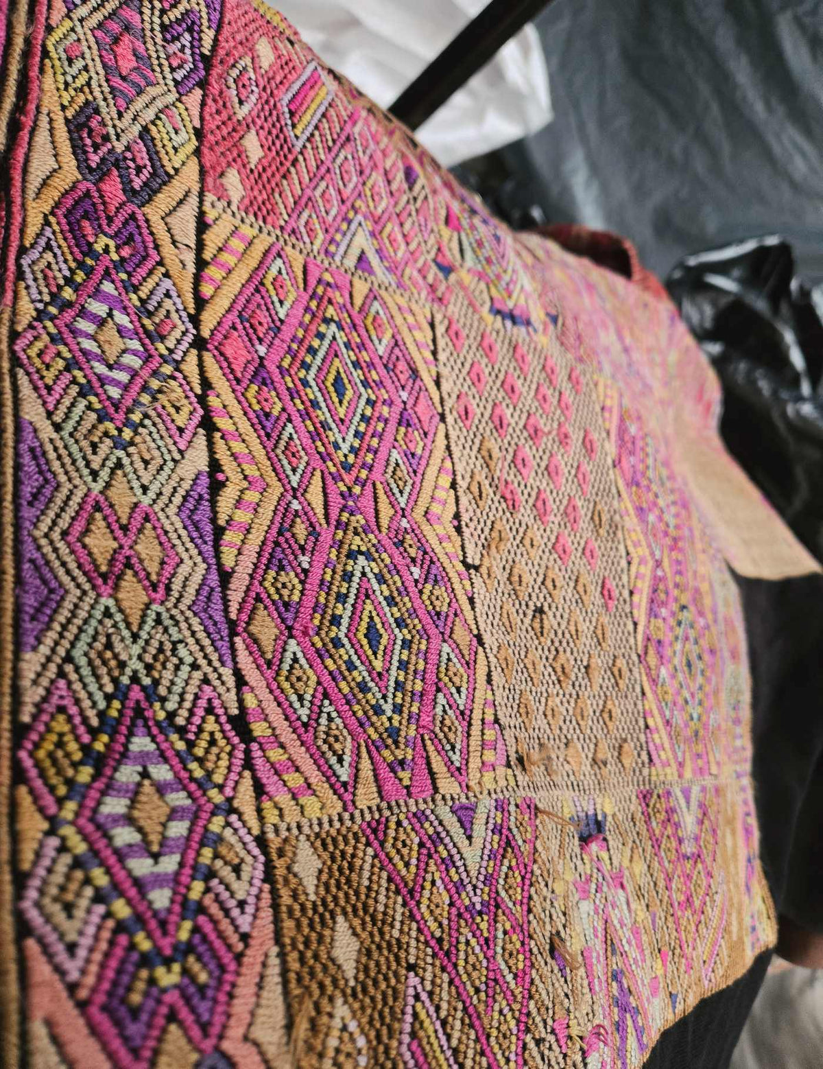 Geometric on Black Chichicastenango Huipil #9-496
