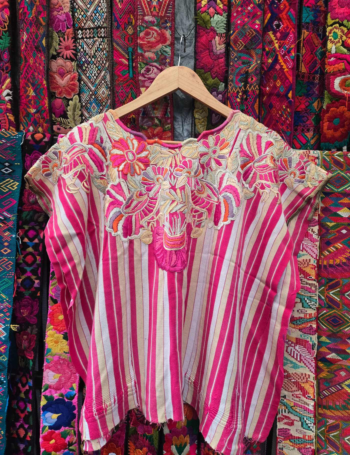 Pink and Primrose Chichicastenango Huipil #9-498