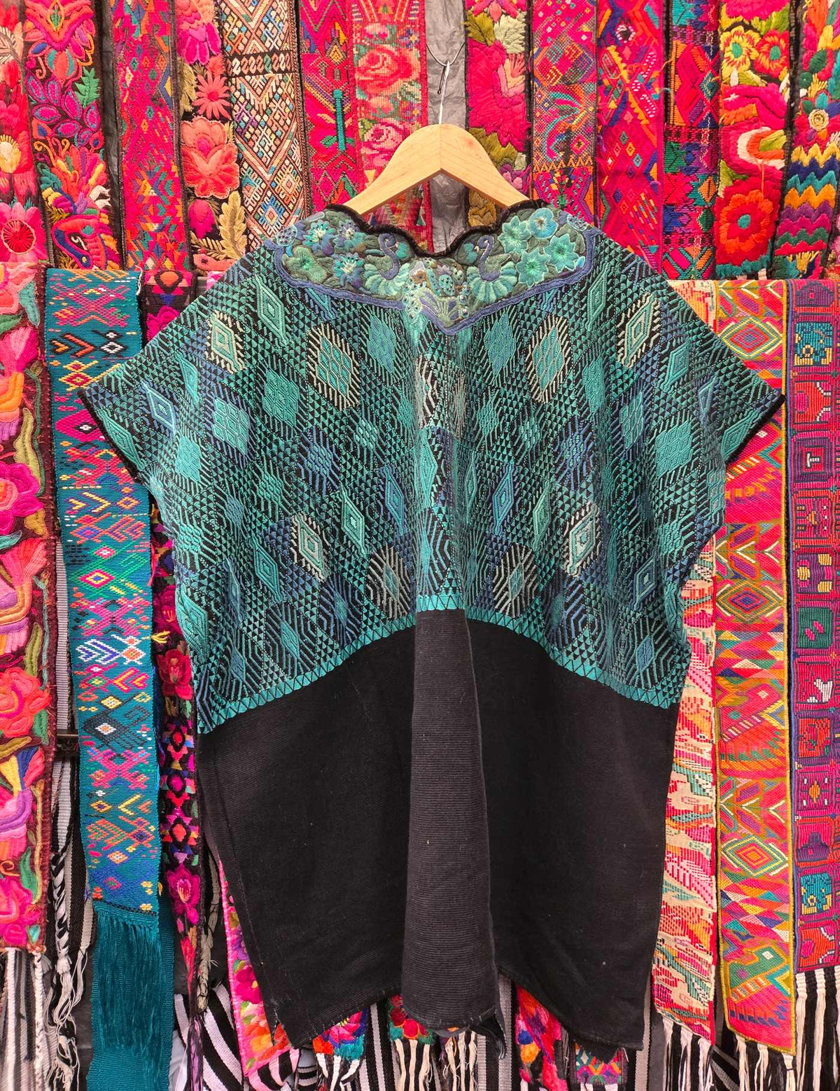Green and Violet Almolonga Huipil #9-499