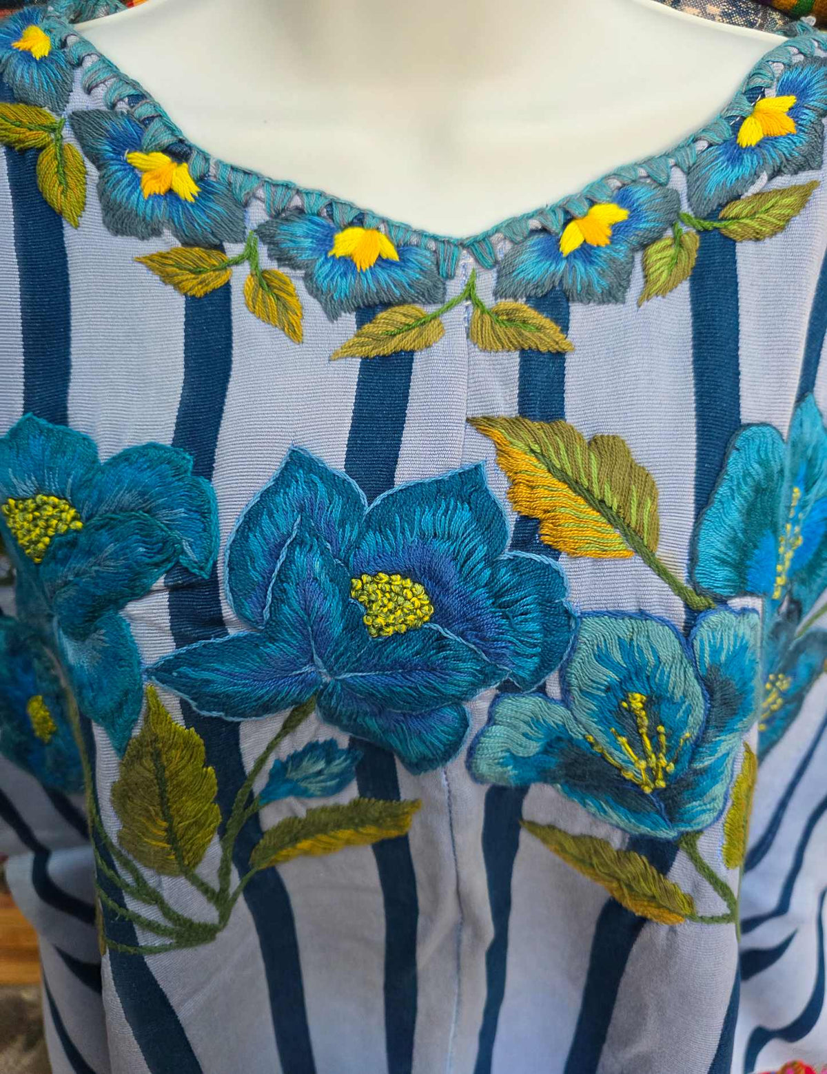 Blue Striped Santiago Huipil #9-513