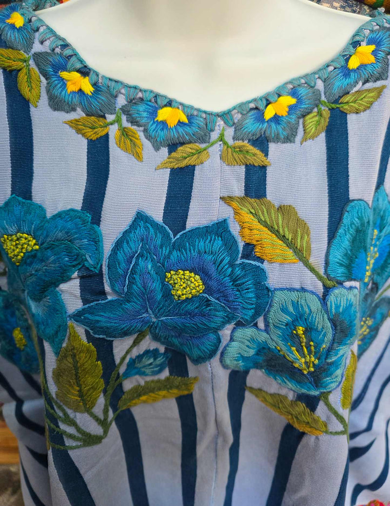 Blue Striped Santiago Huipil #9-513