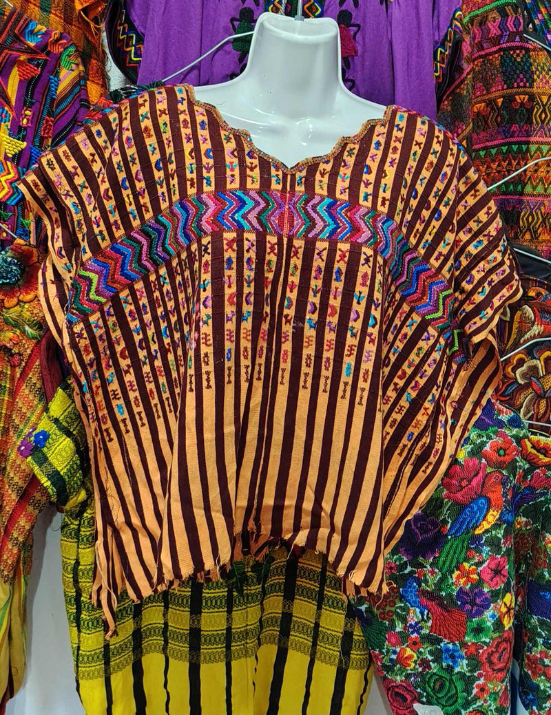 Brown and Mustard San Lucas Tolimán Huipil #9-516