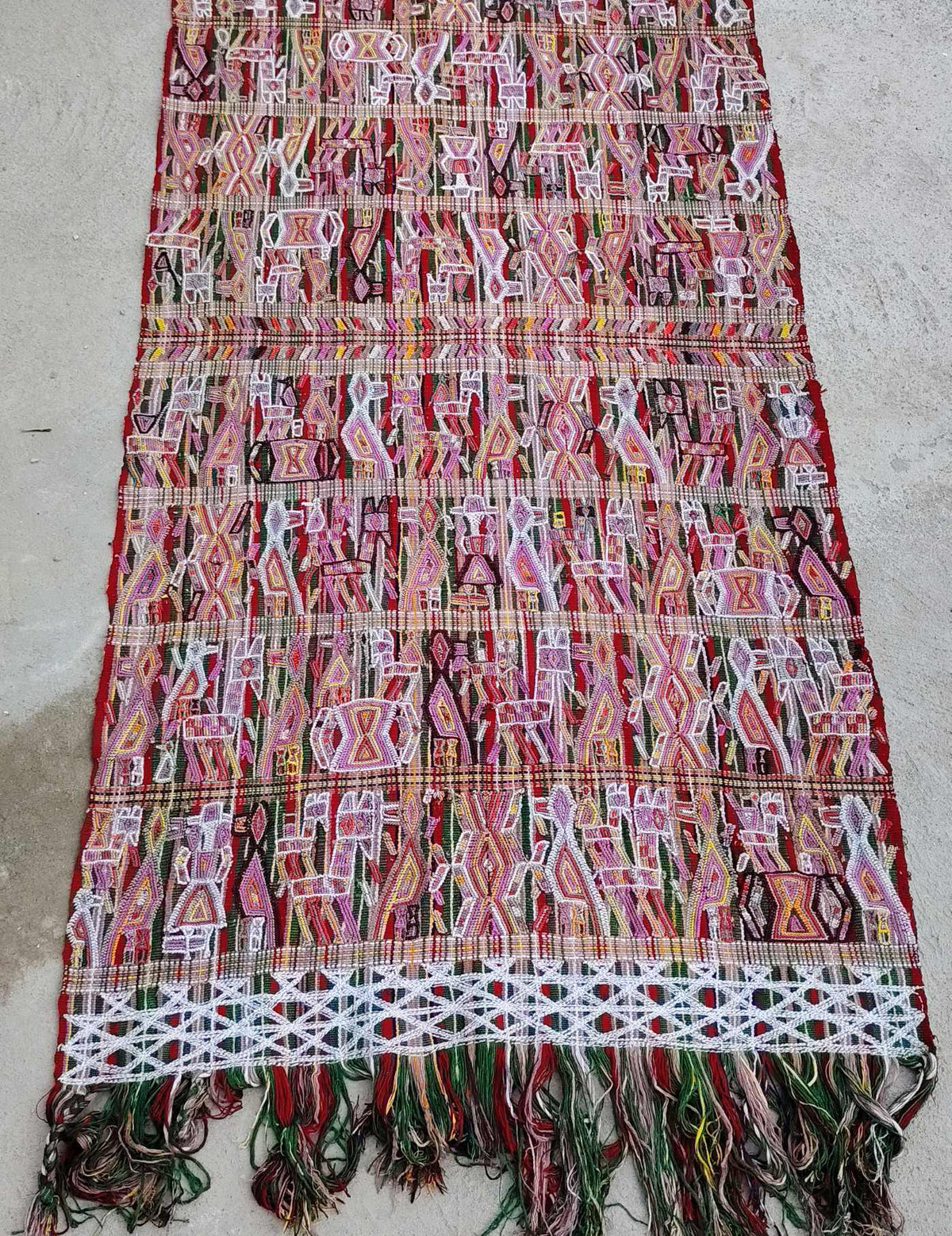 Pink and Coral Nebaj Tzute #10-5