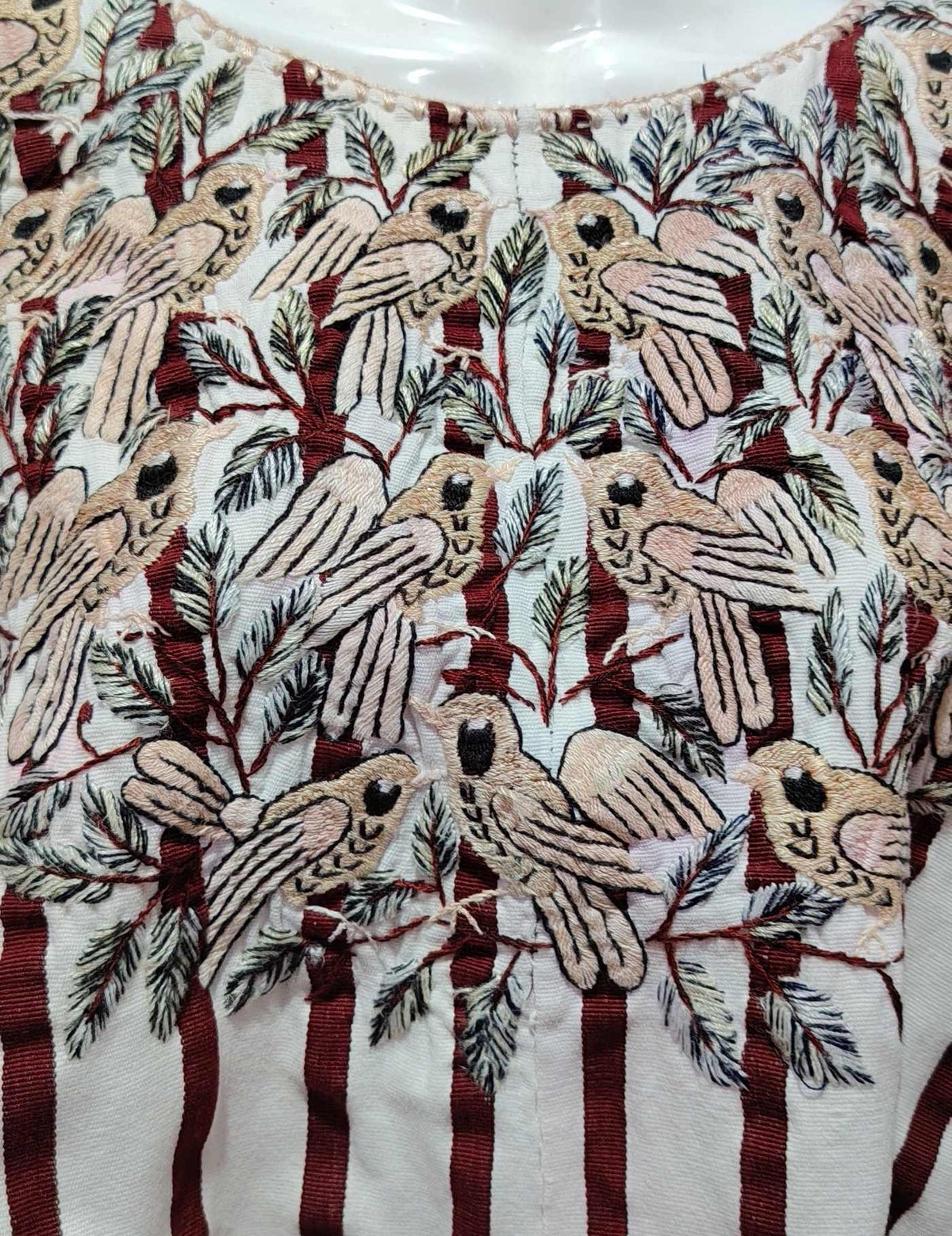 Brown and White Striped Santiago Huipil #10-10