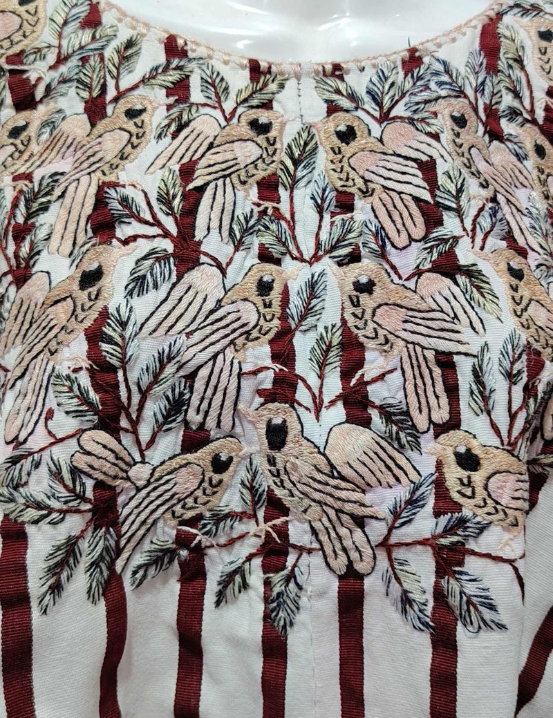 Brown and White Striped Santiago Huipil #10-10