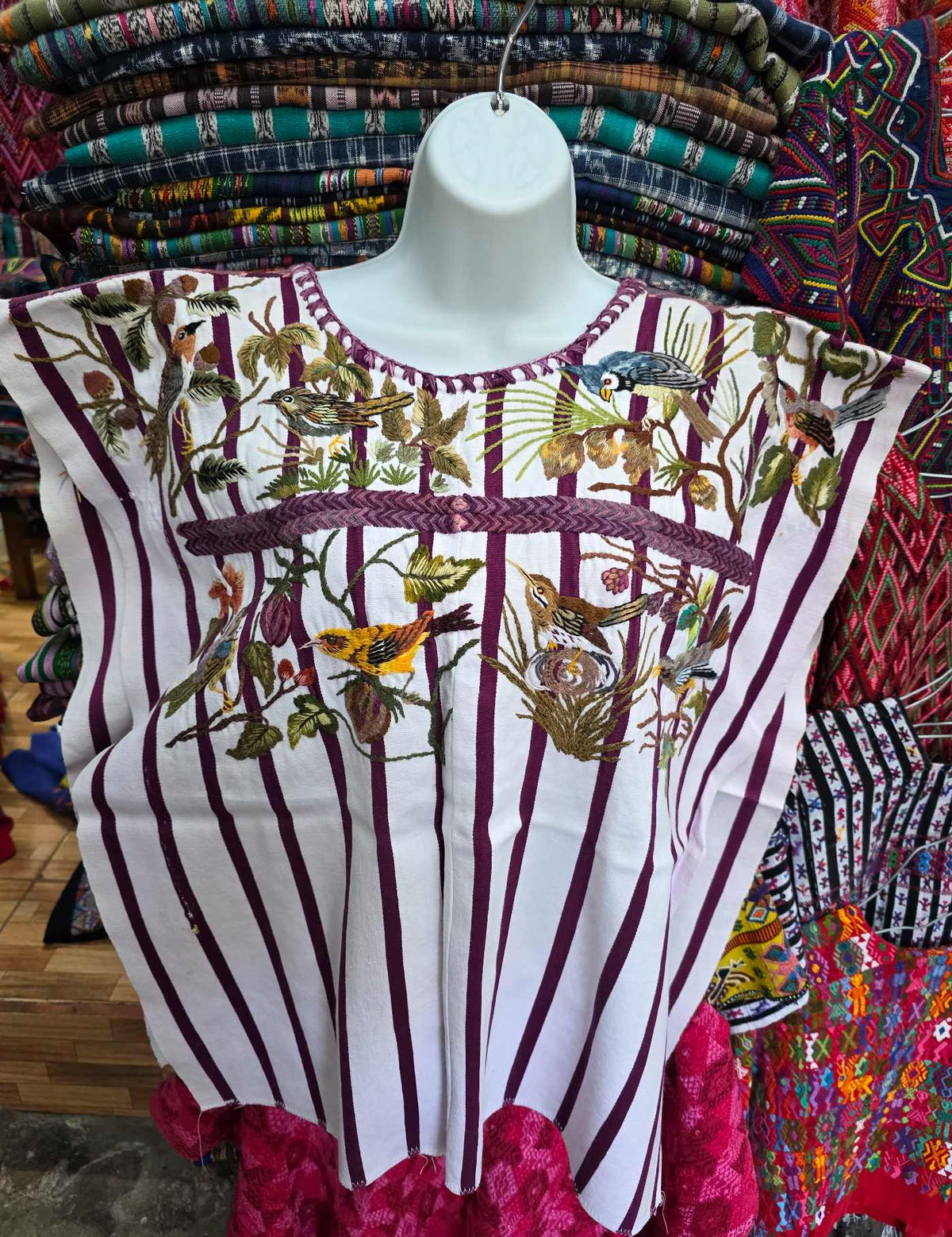 White and Plum Santiago Huipil #10-17