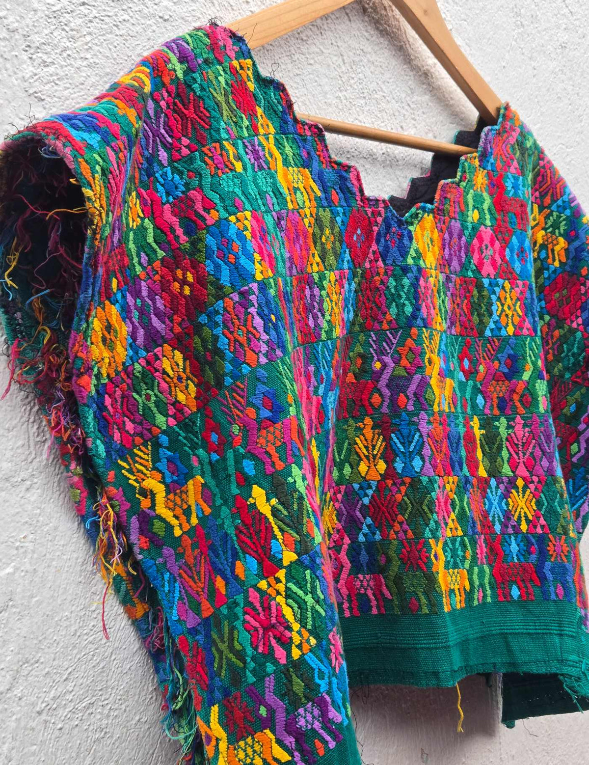 Colourful on Green Cobán Huipil #10-33