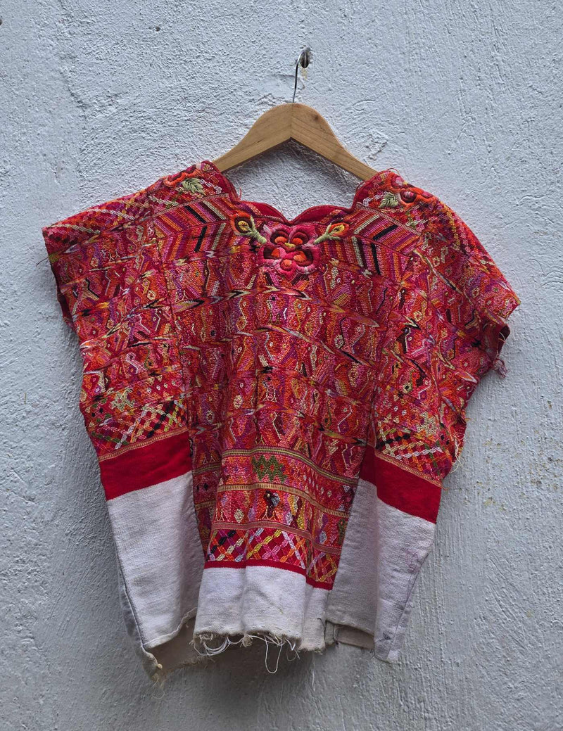 White and Red San Juan Cotzal Huipil #10-41