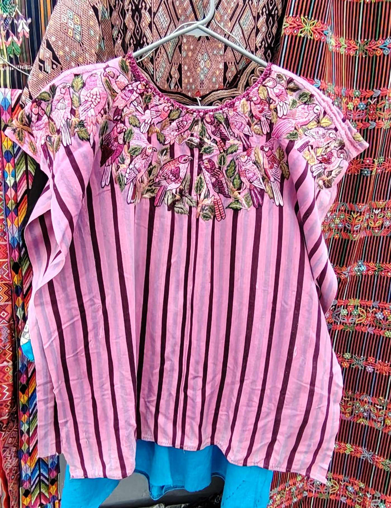 Pink Striped Santiago Huipil #10-55