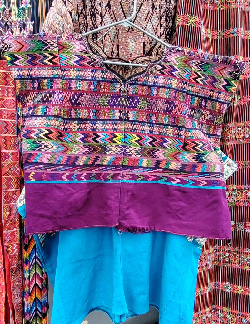 Multicoloured on Plum San Martín Jilotepeque Huipil #10-57