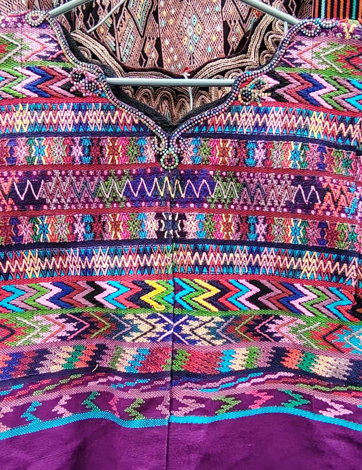 Multicoloured on Plum San Martín Jilotepeque Huipil #10-57