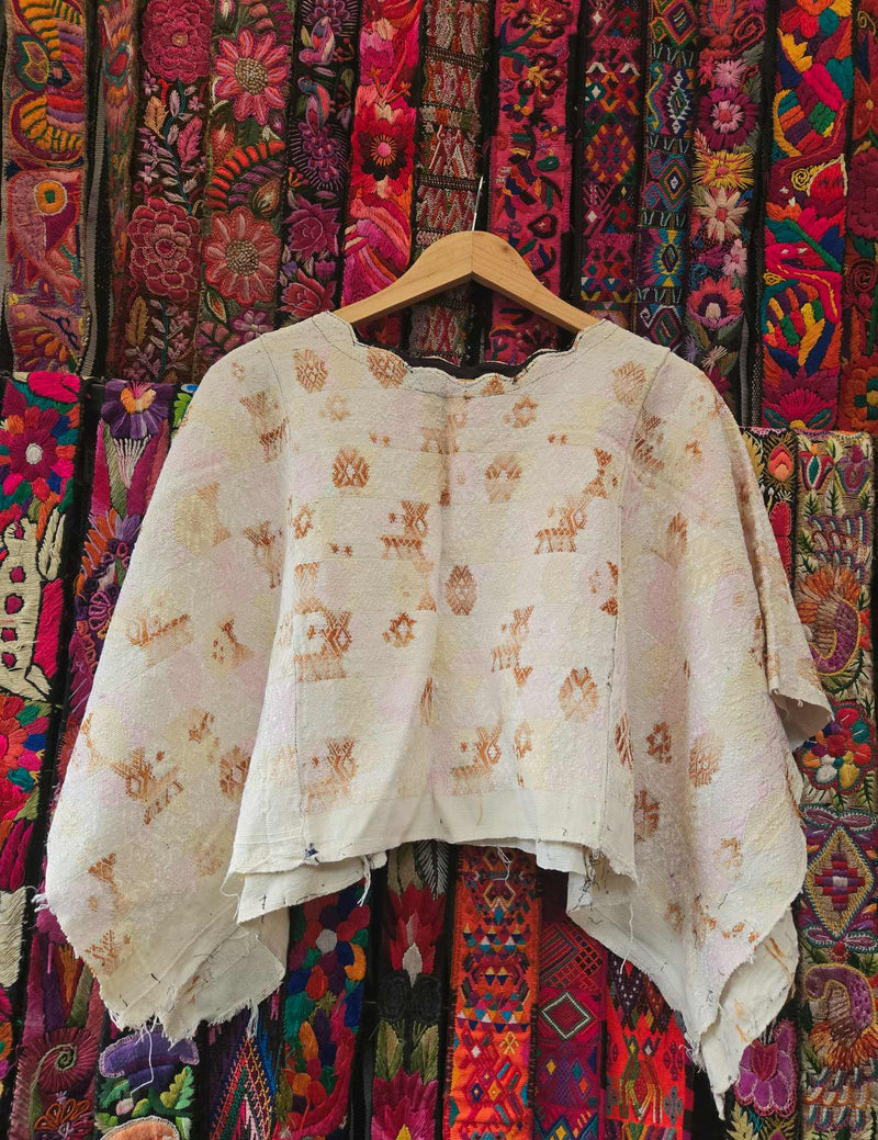 Ivory and Beige Cobán Huipil #10-60