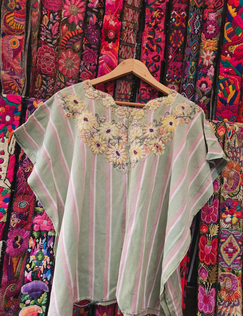 Pale Grey and Pink Santiago Huipil #10-61