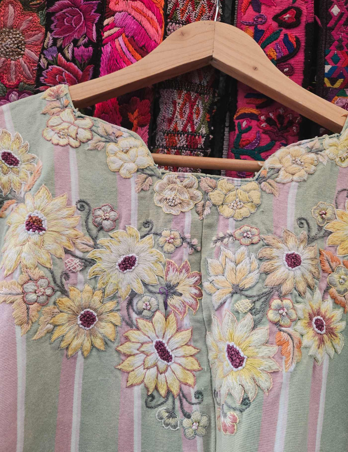 Pale Grey and Pink Santiago Huipil #10-61