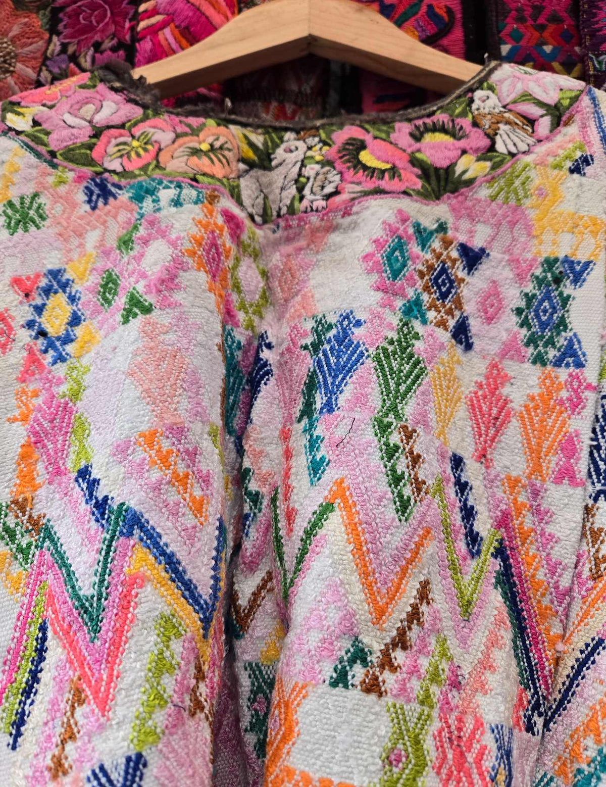 Colourful on White Cobán Huipil #10-63