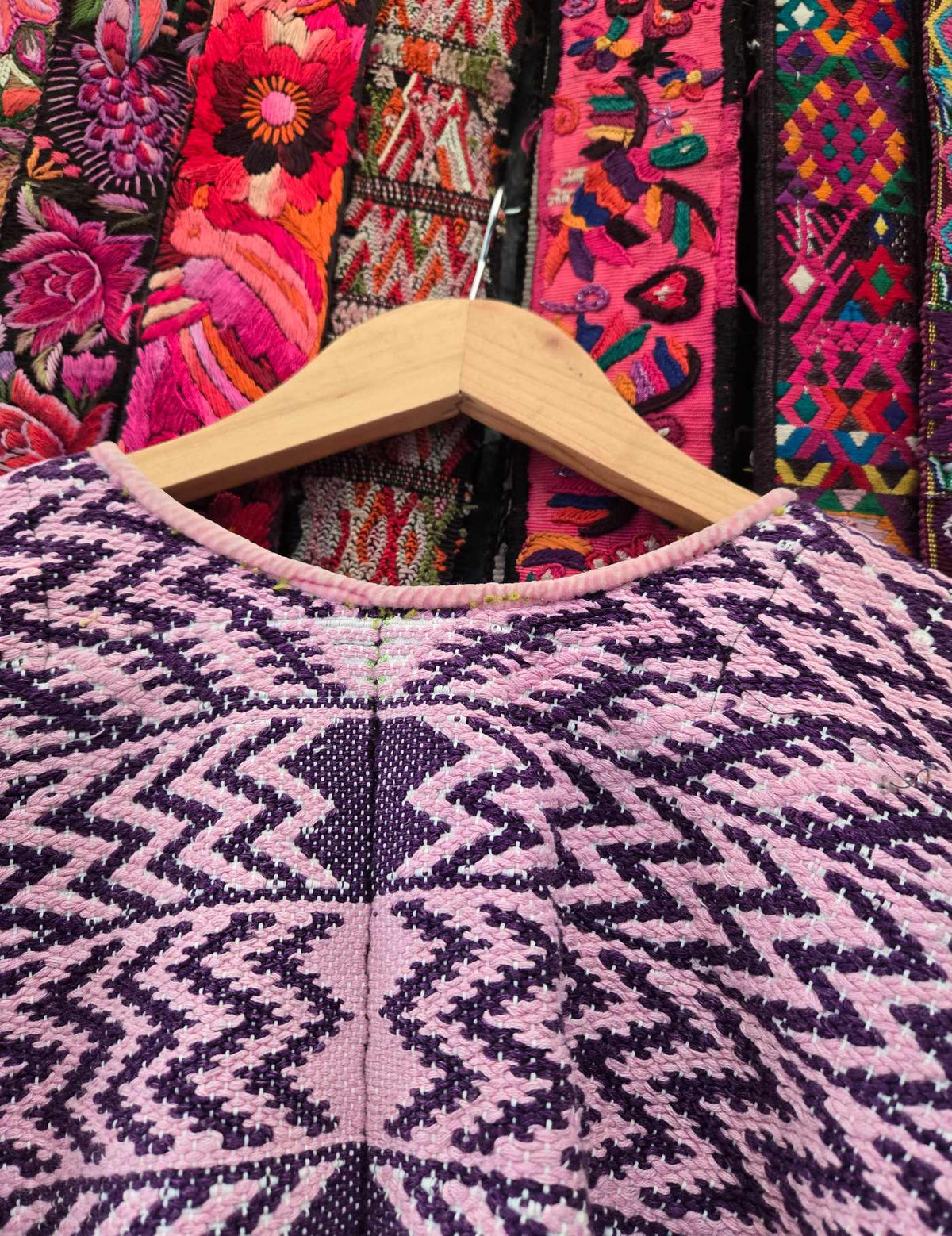 Pink and Plum Zigzag Sacatepéquez Huipil #10-65