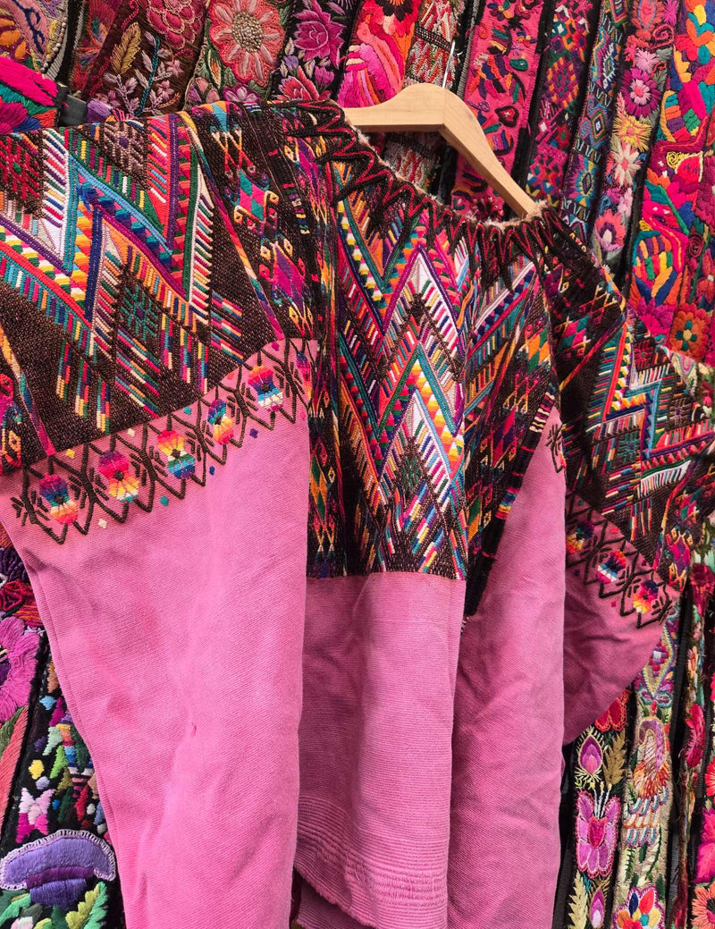Geometrics on Pink Chichicastenango Huipil #10-70