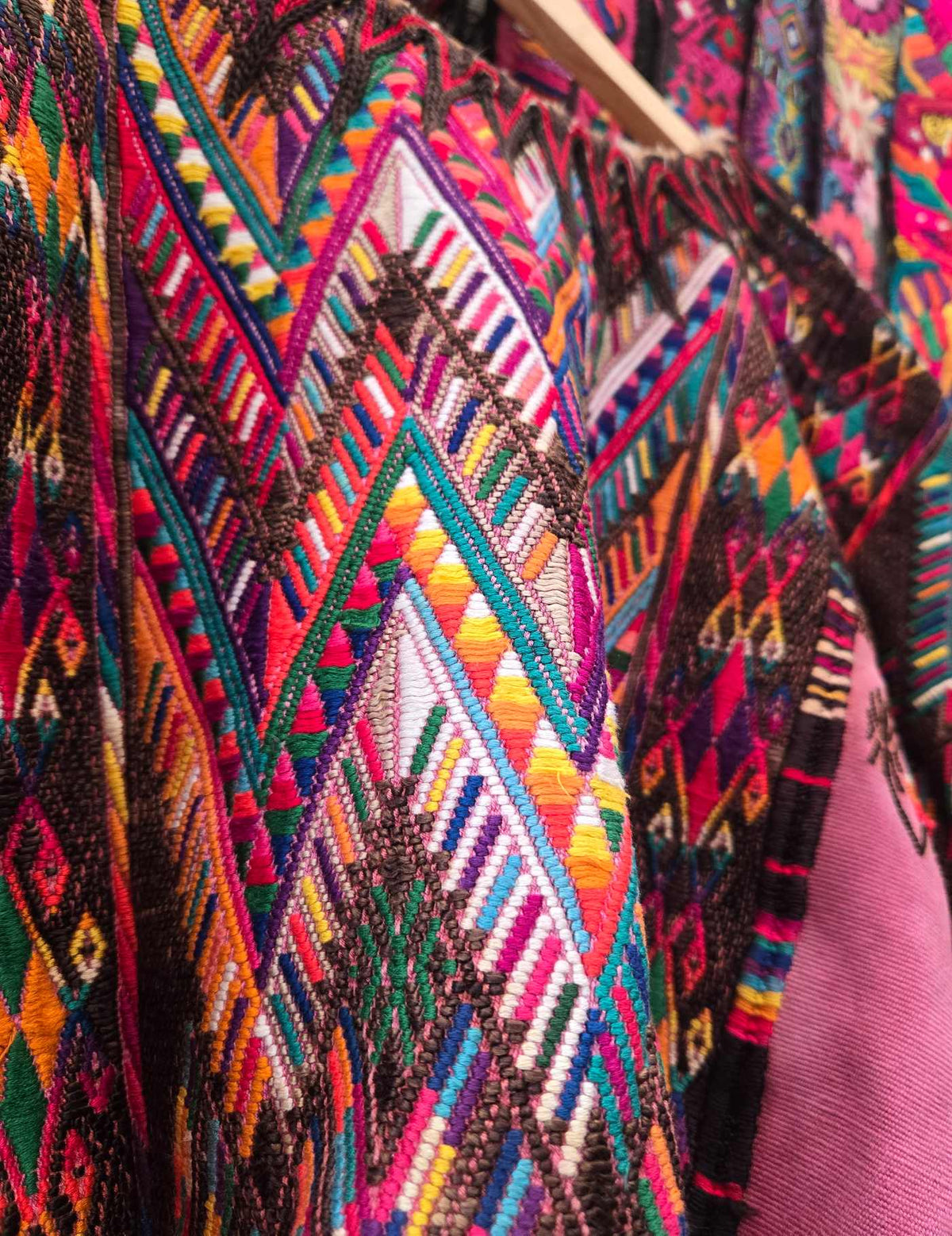 Geometrics on Pink Chichicastenango Huipil #10-70