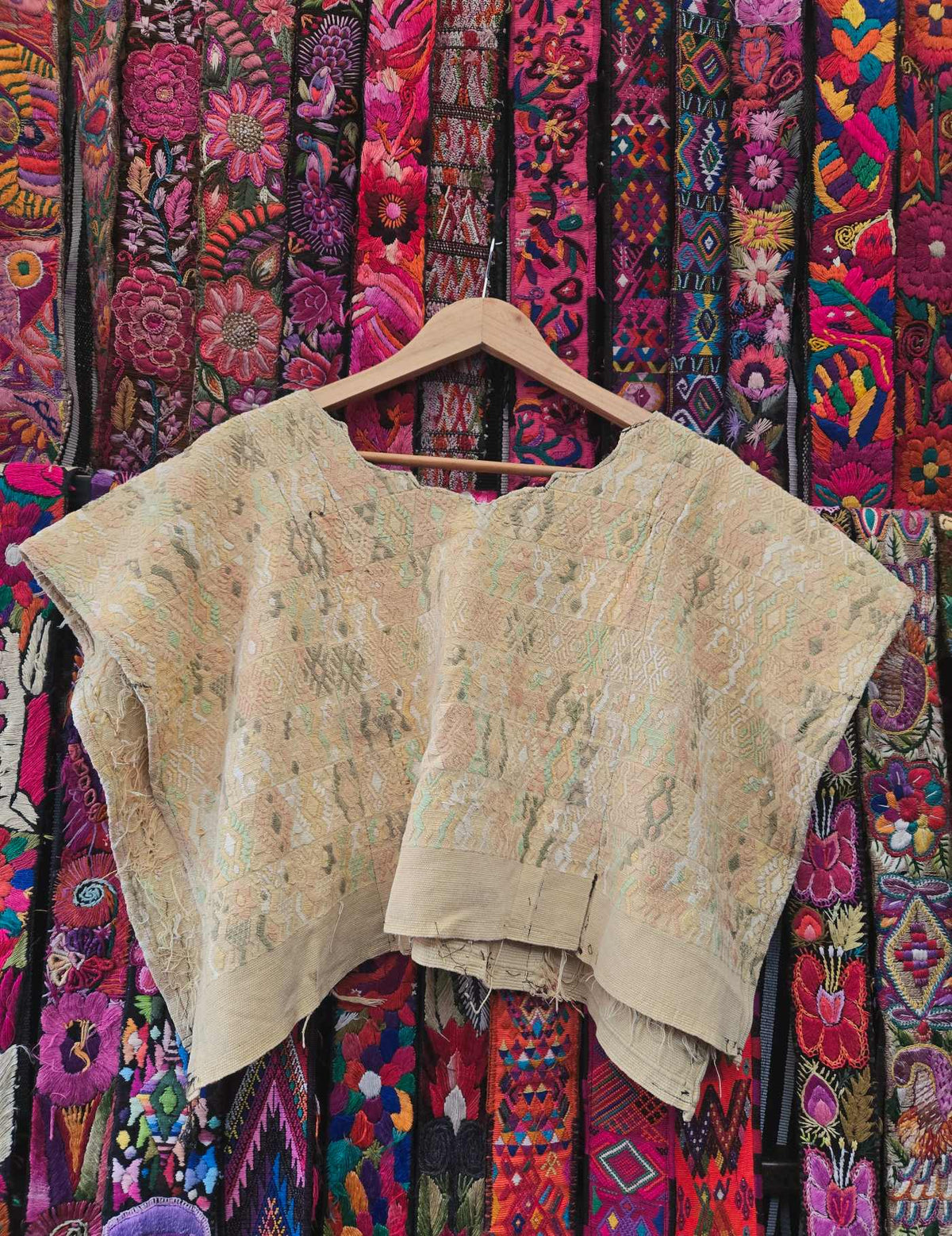 Beige and Blush Cobán Huipil #10-71
