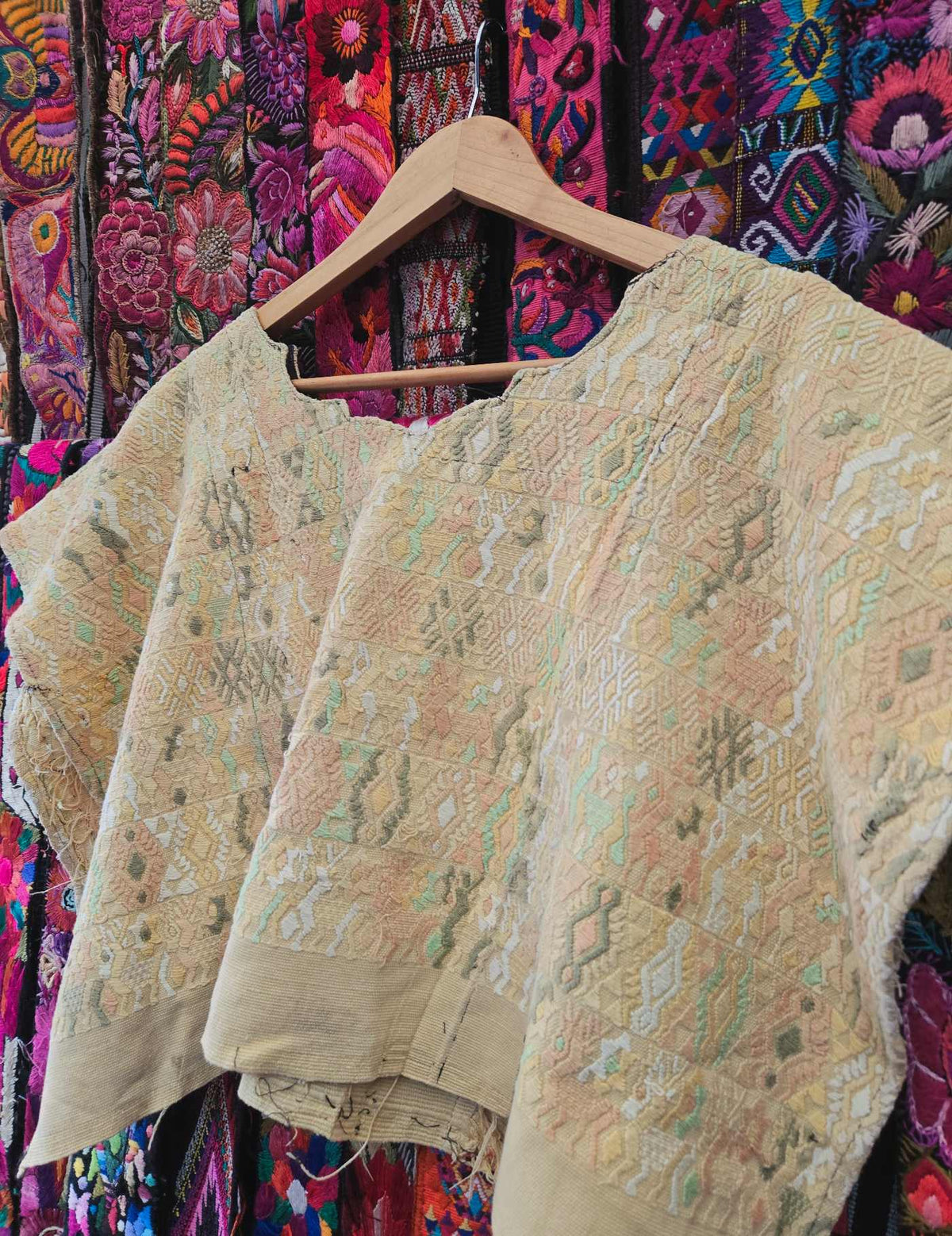 Beige and Blush Cobán Huipil #10-71