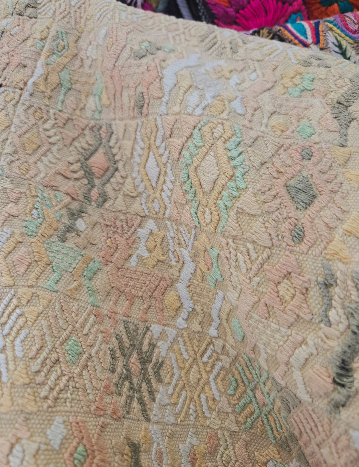 Beige and Blush Cobán Huipil #10-71